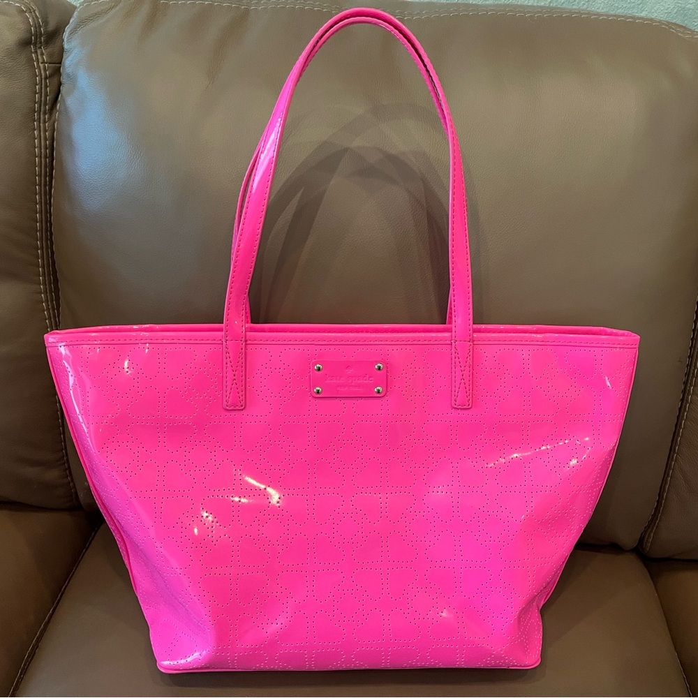 Kate Spade New York Molly Bikini Dot Large Women's Tote Bag - Neon Pink - Picture 16 of 16